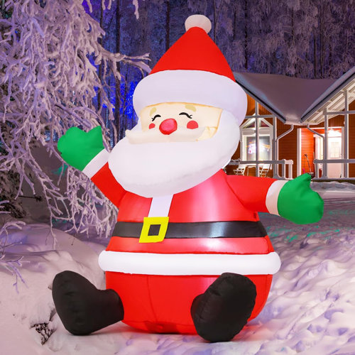GOOSH Christmas Inflatable 5FT Sitting Santa Clause Christmas